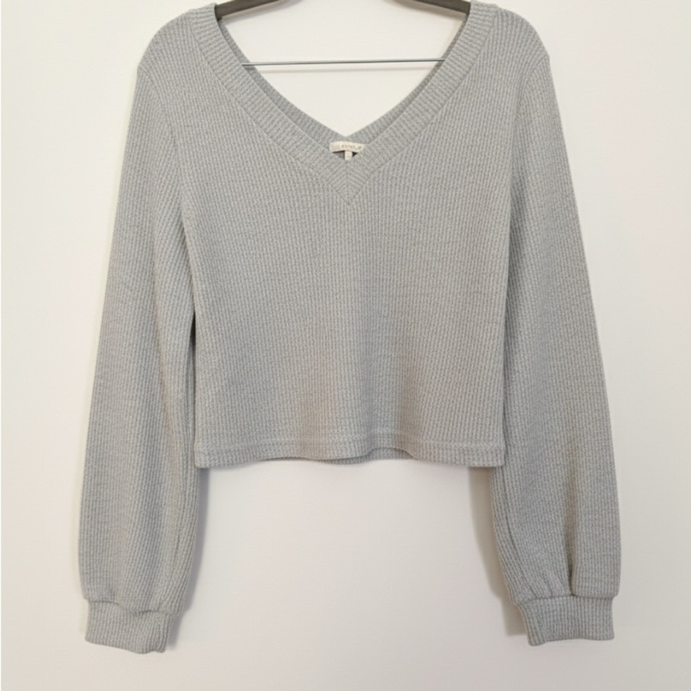 SHEIN Gray V-Neck Sweater